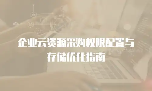 企业云资源采购权限配置与存储优化指南