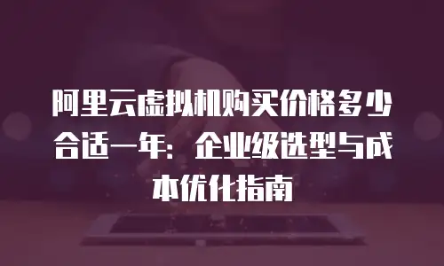 阿里云虚拟机购买价格多少合适一年：企业级选型与成本优化指南