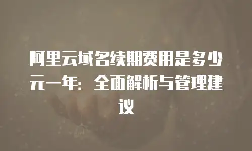 阿里云域名续期费用是多少元一年：全面解析与管理建议