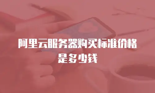 阿里云服务器购买标准价格是多少钱
