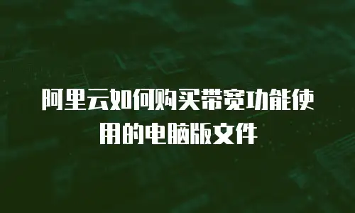 阿里云如何购买带宽功能使用的电脑版文件