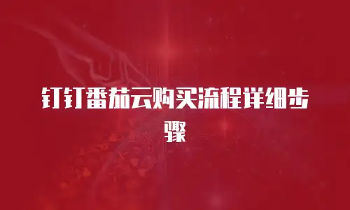 钉钉番茄云购买流程详细步骤