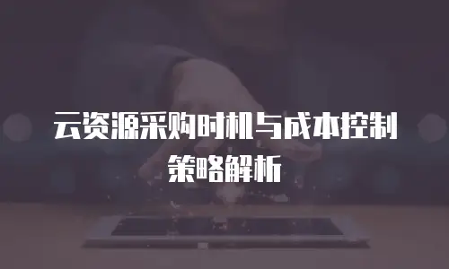 云资源采购时机与成本控制策略解析