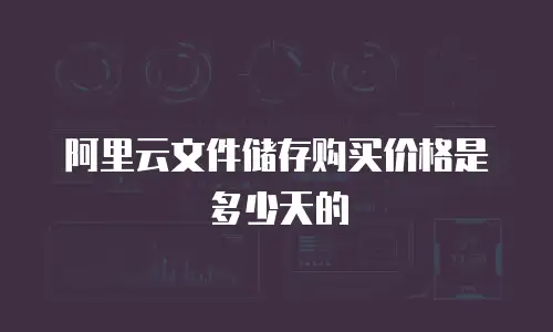 阿里云文件储存购买价格是多少天的