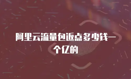 阿里云流量包返点多少钱一个亿的