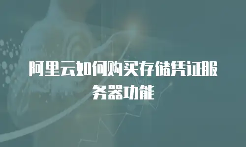 阿里云如何购买存储凭证服务器功能