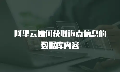 阿里云如何获取返点信息的数据库内容