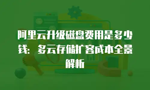 阿里云升级磁盘费用是多少钱：多云存储扩容成本全景解析