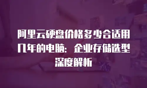 阿里云硬盘价格多少合适用几年的电脑：企业存储选型深度解析