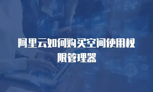 阿里云如何购买空间使用权限管理器