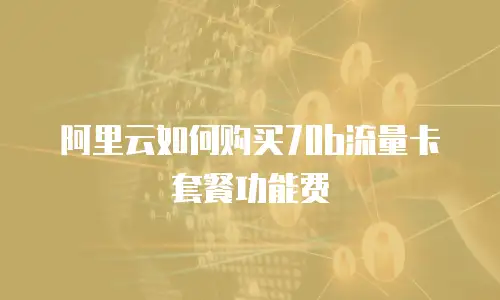 阿里云如何购买70b流量卡套餐功能费