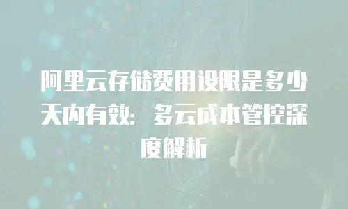 阿里云存储费用设限是多少天内有效：多云成本管控深度解析