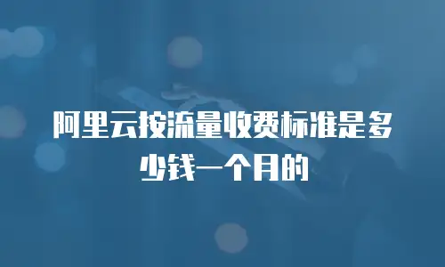 阿里云按流量收费标准是多少钱一个月的