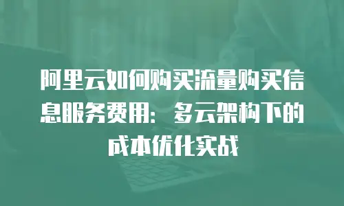 阿里云如何购买流量购买信息服务费用：多云架构下的成本优化实战