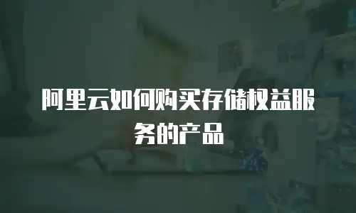 阿里云如何购买存储权益服务的产品