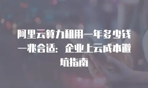 阿里云算力租用一年多少钱一兆合适：企业上云成本避坑指南