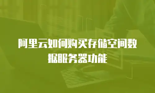 阿里云如何购买存储空间数据服务器功能