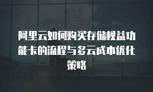 阿里云如何购买存储权益功能卡的流程与多云成本优化策略
