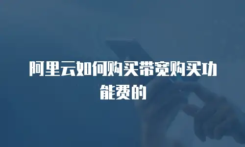 阿里云如何购买带宽购买功能费的