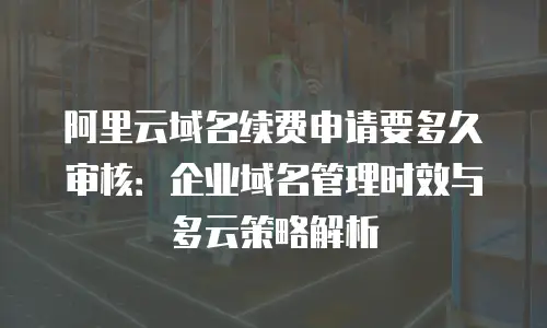阿里云域名续费申请要多久审核：企业域名管理时效与多云策略解析