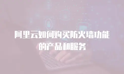 阿里云如何购买防火墙功能的产品和服务