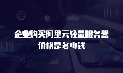 企业购买阿里云轻量服务器价格是多少钱