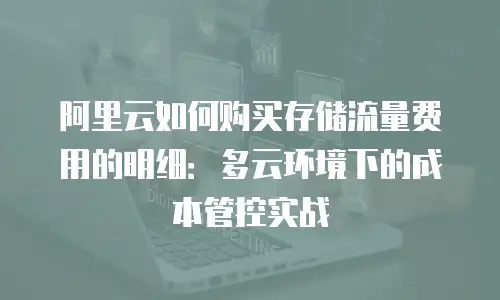 阿里云如何购买存储流量费用的明细：多云环境下的成本管控实战