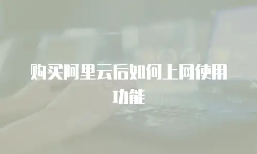购买阿里云后如何上网使用功能