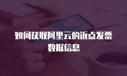 如何获取阿里云的返点发票数据信息