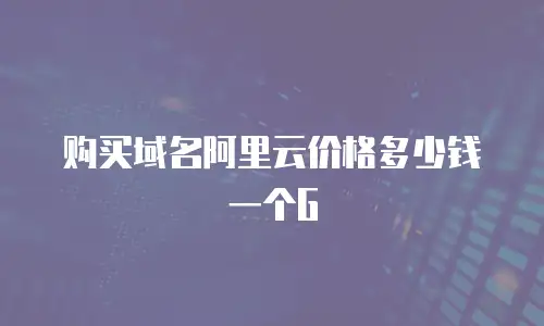 购买域名阿里云价格多少钱一个G