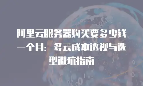 阿里云服务器购买要多少钱一个月：多云成本透视与选型避坑指南