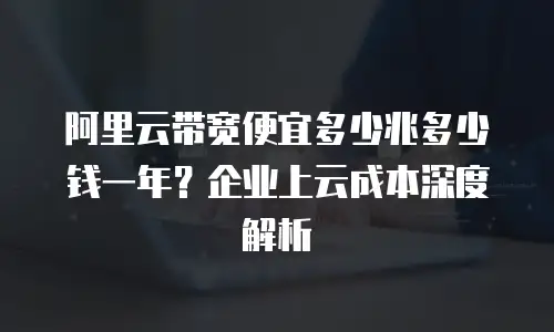 阿里云带宽便宜多少兆多少钱一年？企业上云成本深度解析