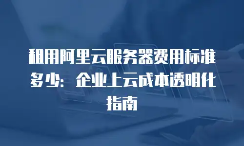 租用阿里云服务器费用标准多少：企业上云成本透明化指南