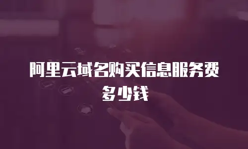 阿里云域名购买信息服务费多少钱