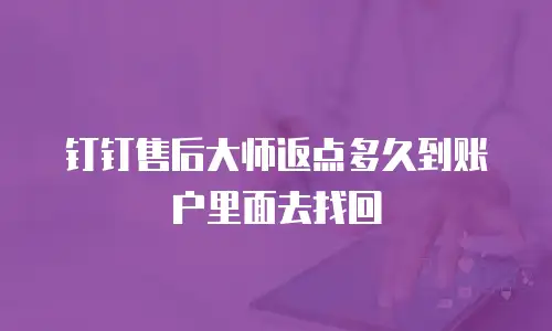 钉钉售后大师返点多久到账户里面去找回