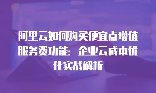 阿里云如何购买便宜点增值服务费功能：企业云成本优化实战解析