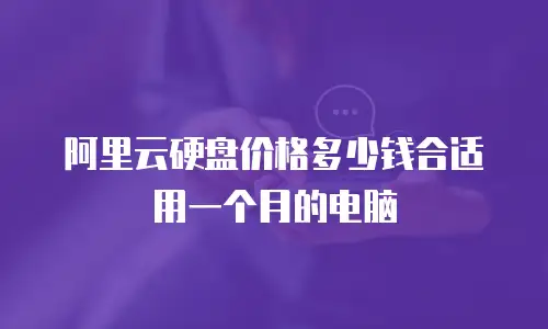 阿里云硬盘价格多少钱合适用一个月的电脑