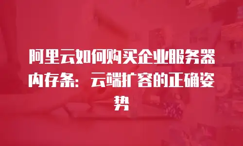阿里云如何购买企业服务器内存条：云端扩容的正确姿势