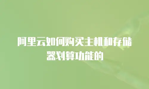 阿里云如何购买主机和存储器划算功能的