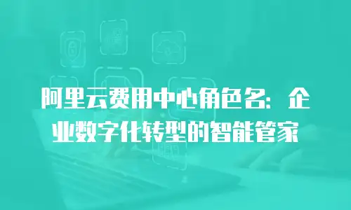 阿里云费用中心角色名：企业数字化转型的智能管家