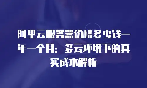阿里云服务器价格多少钱一年一个月：多云环境下的真实成本解析