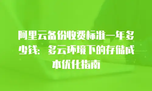 阿里云备份收费标准一年多少钱：多云环境下的存储成本优化指南