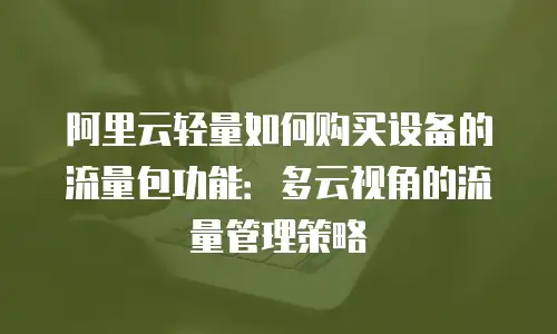 阿里云轻量如何购买设备的流量包功能：多云视角的流量管理策略