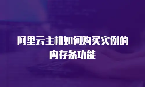 阿里云主机如何购买实例的内存条功能