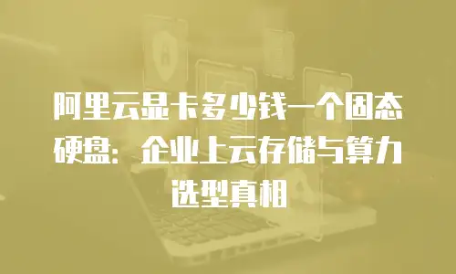 阿里云显卡多少钱一个固态硬盘：企业上云存储与算力选型真相