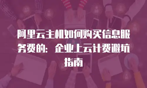 阿里云主机如何购买信息服务费的：企业上云计费避坑指南