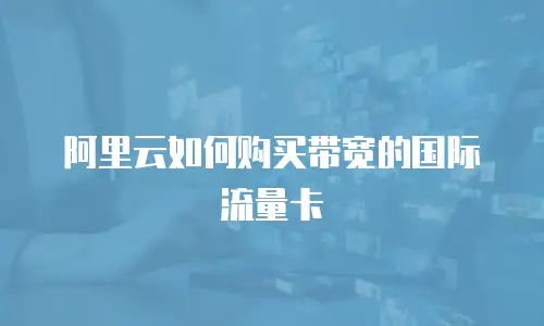阿里云如何购买带宽的国际流量卡