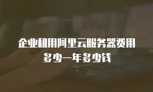 企业租用阿里云服务器费用多少一年多少钱