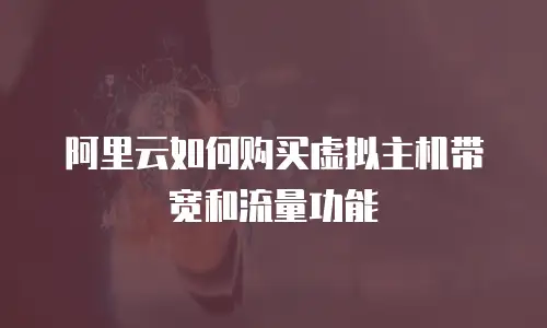 阿里云如何购买虚拟主机带宽和流量功能