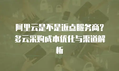 阿里云是不是返点服务商？多云采购成本优化与渠道解析